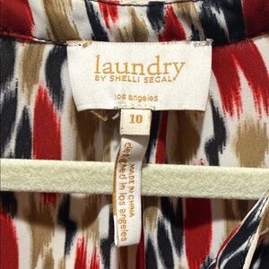Laundry By Shelli Segal Red and Brown Blouse
